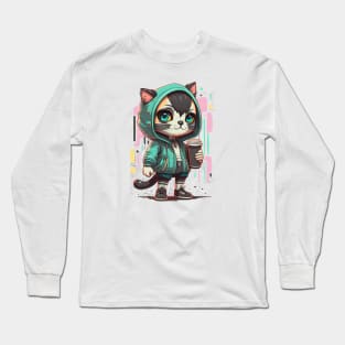 Stylish Cat Vibes Long Sleeve T-Shirt